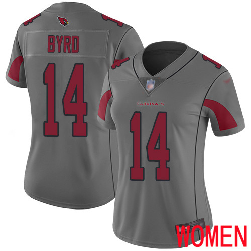 Arizona Cardinals Limited Silver Women Damiere Byrd Jersey NFL Football #14 Inverted Legend->arizona cardinals->NFL Jersey